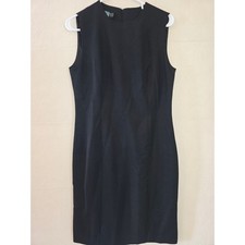 Hartz & Co RN Sheath Dress Womens 8 Black Sleeveless LinenBlendMidi Professional