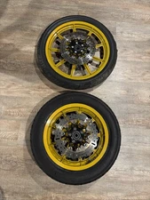 Harley Sportster Dyna 9 Spoke Mag Dual Disc Wheels Rims XL1200 Dyna Mags