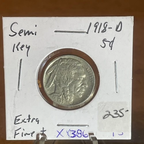 KEY DATE 1918 D BUFFALO NICKEL EXTRA FINE++ CONDITION VERY NICE COIN   XX386