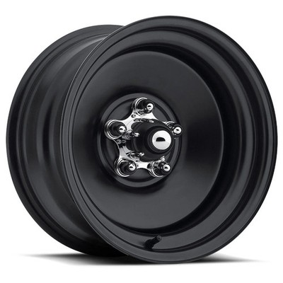 U.S. Wheel Matte Black Rat Rod Wheel (Series 68) Size: 15'' x 5''