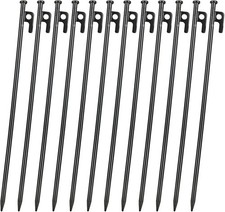 12PCS Tent Stakes Heavy Duty 8/16 Inch Metal Camping Stakes Tent Pegs Outdoors