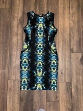 STAR by Julien Macdonald Kaleidoscope Bodycon Dress Blue Green – Size 14