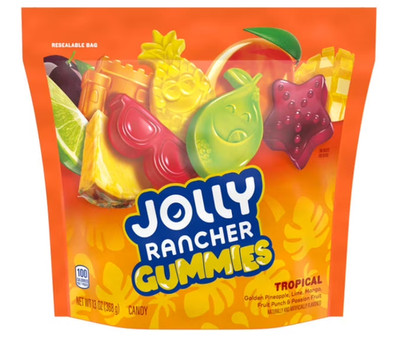 JOLLY RANCHER Gummies Tropical Fruit Flavored Candy Bag, 13 oz