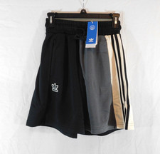 Adidas Originals 3 Stripe French Terry Shorts w Pockets XS Black Colorblock