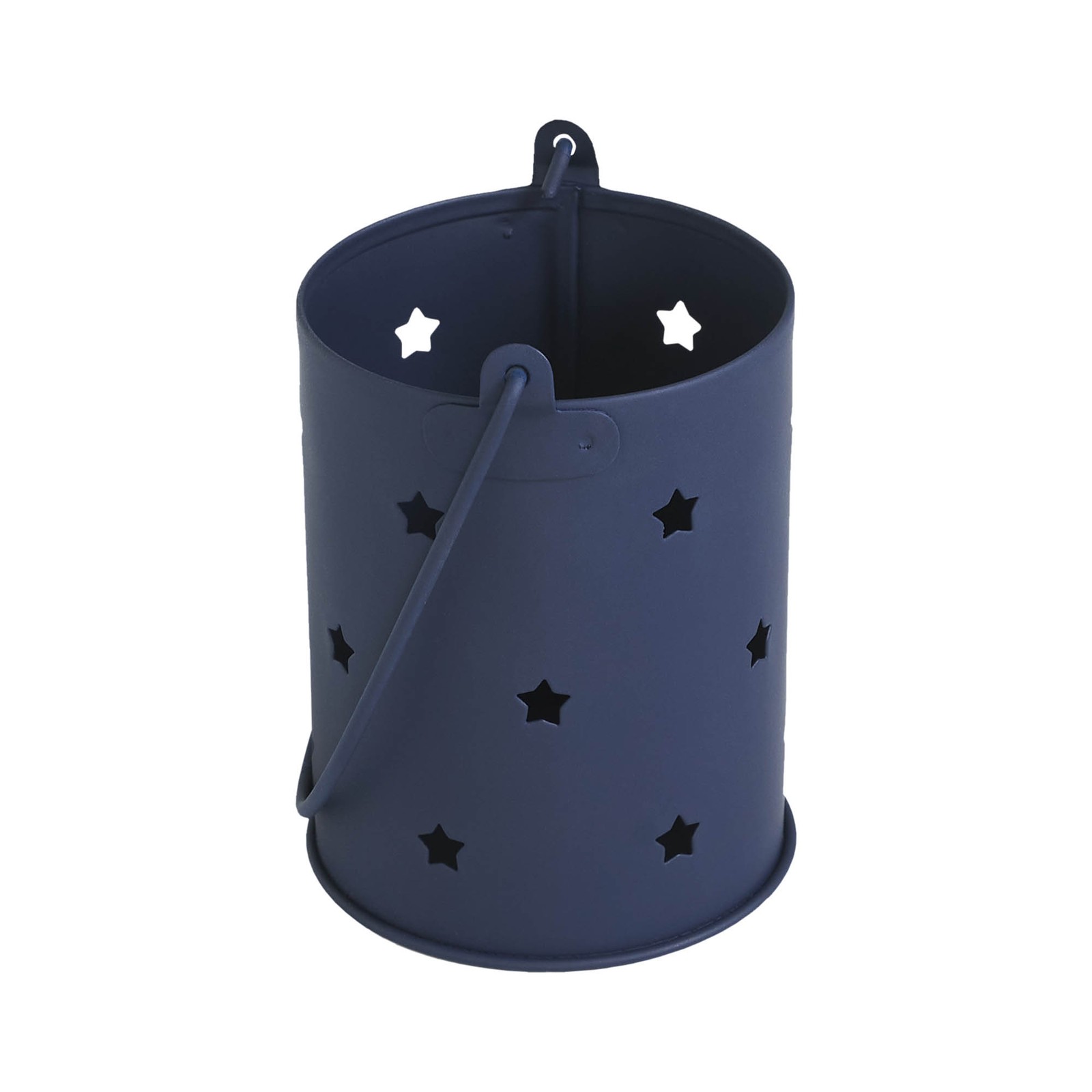 VHC Brands Votive Candle Holder w/ Stars Cutout Navy 3.75x3
