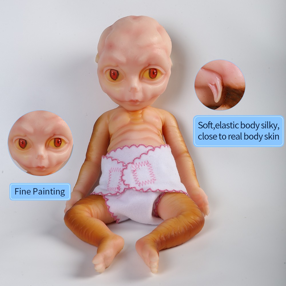      Lifelike Alien Reborn Baby Dolls Boy 13.5 Inch Realistic Newborn Baby Dolls