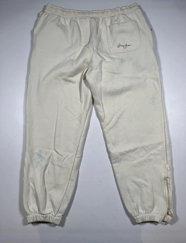 Pantalones deportivos Sean John para hombre 3XL crema polar parche SJ informales Foto 2 de 4