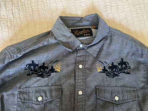 HOWLER BROS Brothers Long Sleeve Pearl Snap Shirt Gaucho Cowboy Posse Small M - Picture 3 of 5