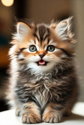 Cute Baby Cat Kitty 4K Wallpaper Digital Art HD Animal Printable Kids Room 1060