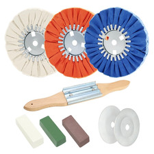 9Pcs 8" Airway Buffing Wheel Kit for Angle Grinder 3 Wheel, 3 Polishing Compound