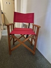 Folding Teak Directors Chair Retro Red Perfect For Summer Casaria Brand 