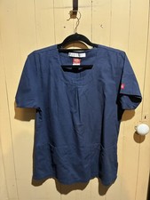 Ladies Dickies Navy Blue Short Sleeve Scrub Top - Size M