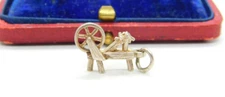 Sterling Silver Spinning Wheel Charm Pendant Vintage c1970