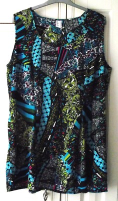 ''AproductZ GmbH'' - Women's Blue/Green vest Top - Round Neck.- Size 18