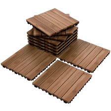 Interlocking Flooring Decking Tiles Four Slat Wood Plastic