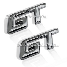2 - New Gt Adhesive Side Fender Rear Badge Emblem Gt Badge Chrome Fits Mach E