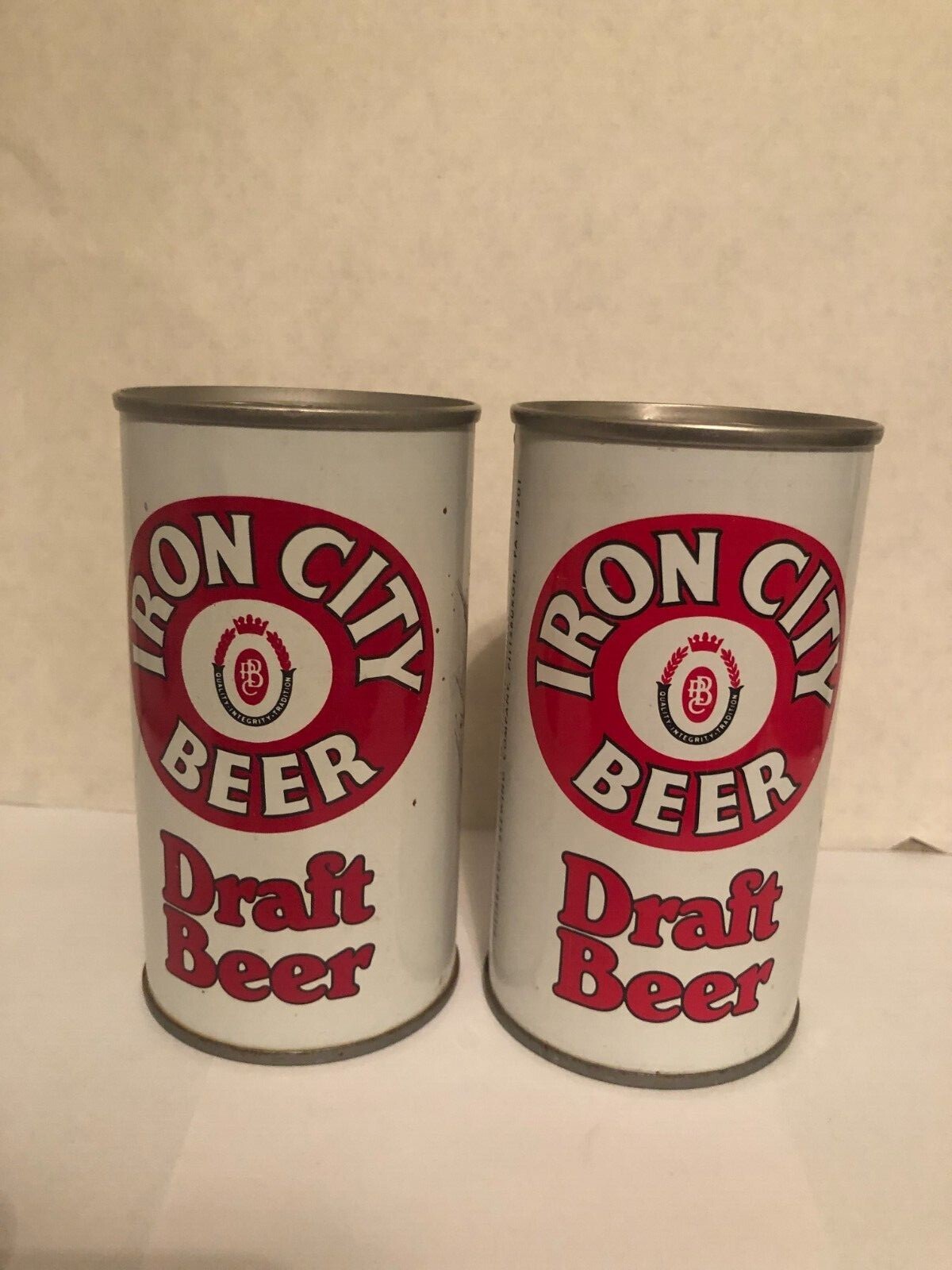2 Iron City Draft Beer Tab Top Cans, Discover NJ, Winter Scene (Empty