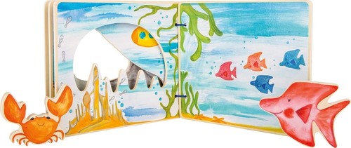 Small Foot Interactive Picture Book Underwater World Kids Wooden Book Education - Picture 6 of 9