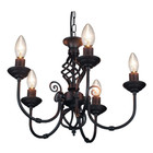 Matt Black 5 Arm Pendant Light with Twist Knot Design by Happy Homewares