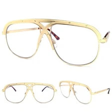 Oversize Exaggerated Retro Clear Lens EYE GLASSES Huge Large Big Rose Gold Frame