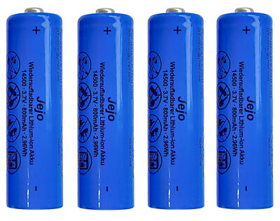 Lithium Ionen Akku 3,7 V 800 mAh Typ 14500 Li ion 50 x 14 mm wie AA Größe
