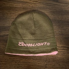 Womens Coors Light Beanie Winter Knit Hat West Coat Novelty Excellent Condition