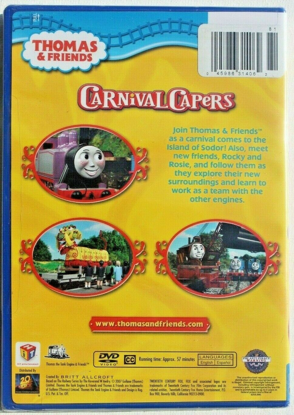 New & Sealed Thomas Friends Carnival Capers (DVD, 2007) Thomas The