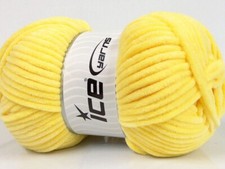 4-Skein Lot Chenille Baby Yarn medium 4x100g/120m Light Yellow