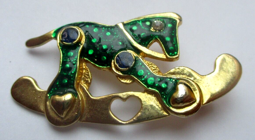 Très bel ensemble grande broche caméléon de couleur or et sa petite coupelle vintage - Montres & Bijoux