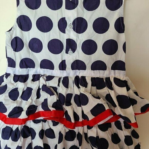 Moby Coby Polka Dot Ruffle Dress White Blue Red 6 4th Of July - Picture 10 of 10