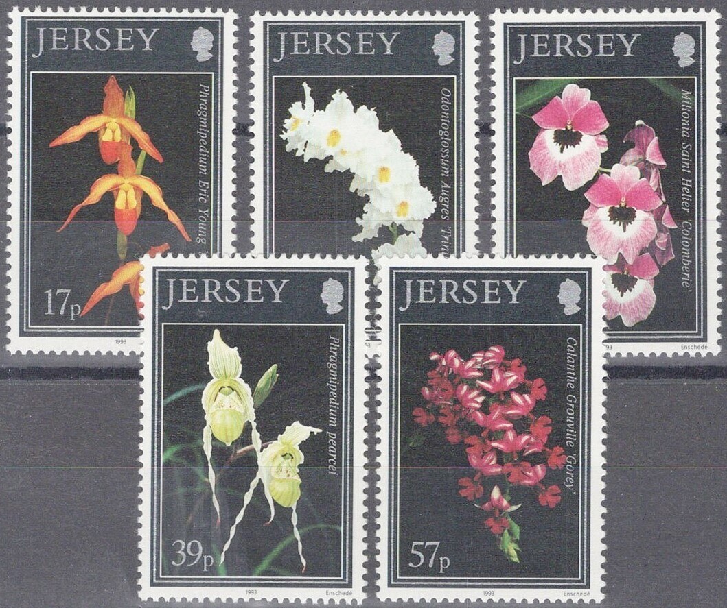 ZAYIX Great Britain Jersey 626-630 MNH Plants Orchids