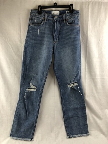 DEAR JOHN Jodi Super High Rise Distressed Light Wash Straight Jeans, Size 26 - Picture 9 of 11
