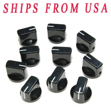 KAISH 10x Guitar AMP Effect Pedal Knobs Davies 1510 Pointer Knob Set Screw Black