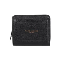 MARC JACOBS M0014215 MINI EMPIRE CITY BLACK WITH GOLD HARDWARE WOMENS WALLET