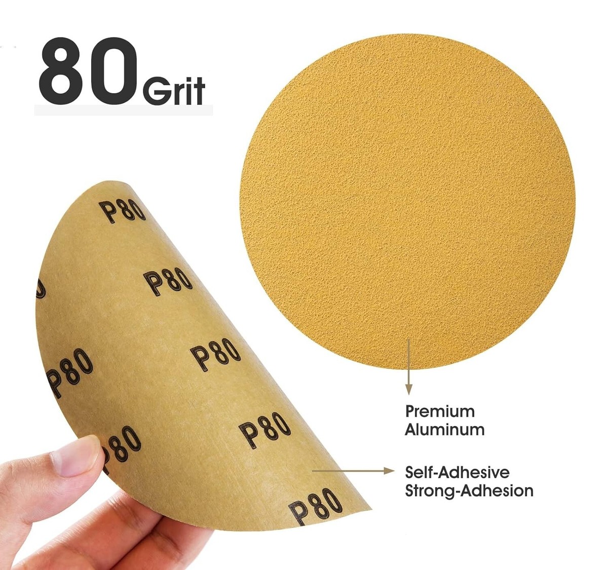 MAYUJIAASE PSA Sanding Discs, 12-inch Self Stick Adhesive Back Sandpaper, 240 Grits No-Hole