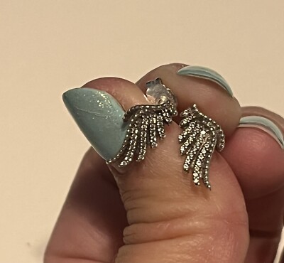 Pandora Retired Majestic Feathers Earrings 290581CZ