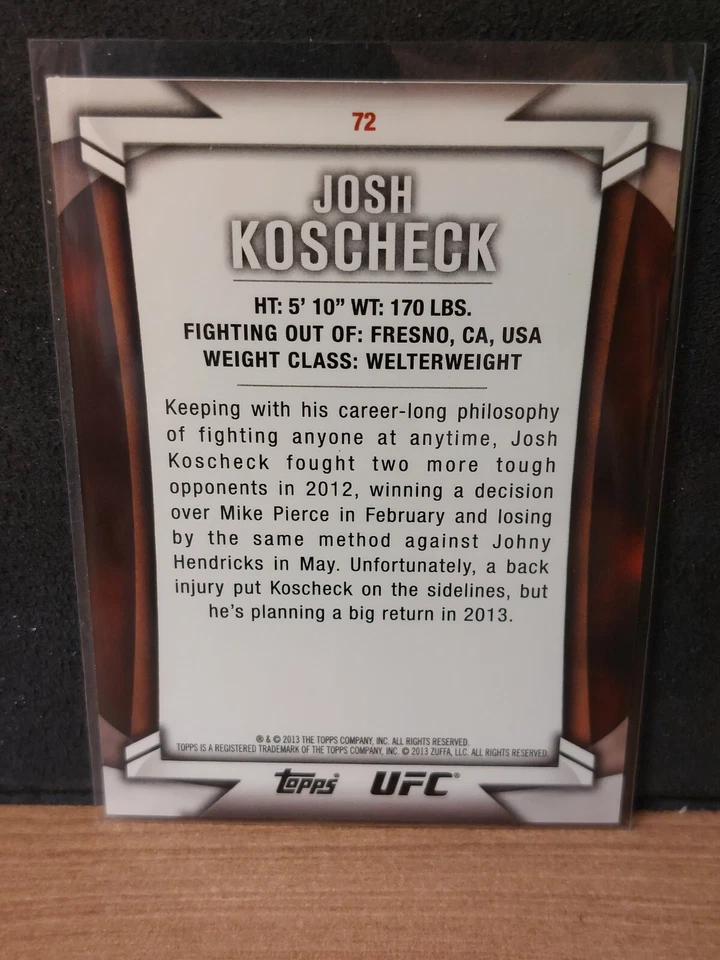 Josh Koscheck #72 2013 Topps UFC Knockout Gold #110/188 - Image 2 of 2