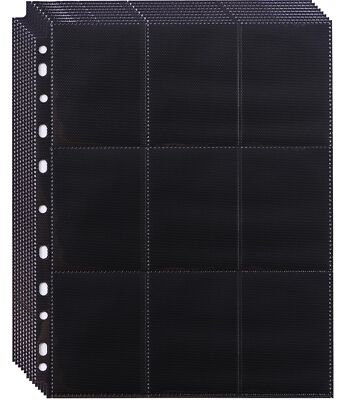 60 Pack 1080 Pockets Black Trading Card Sleeves Binder Sheets, Double Sided T... | eBay 60 Pack 1080 Pockets Black Trading Card Sleeves Binder Sheets, Double Sided T... | eBay