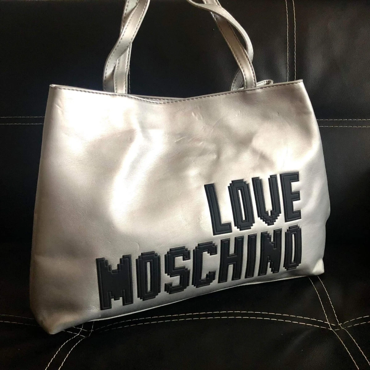 LOVE MOSCHINO Women's Gray Logo Tote Shoulder Bag