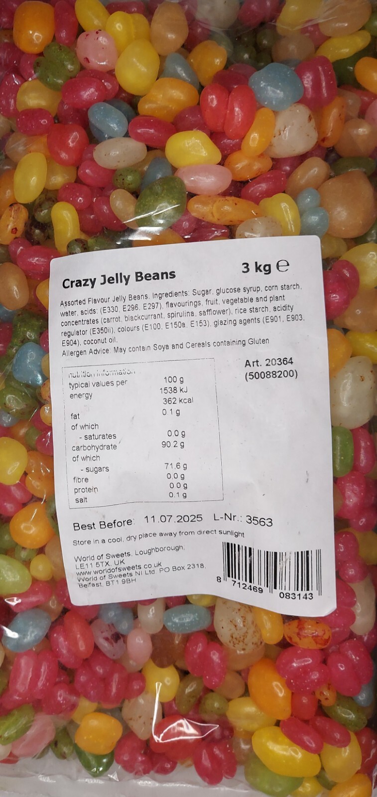 Crazy Jelly Beans Gourmet Candy Fruit Mix Retro Sweets Pick n Mix Free