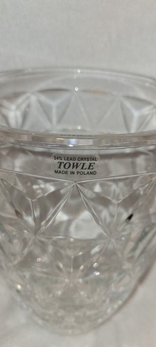 Beautiful Towle 24% Lead Cut Crystal Large 10’Tall Made In Poland Heavy - Picture 3 of 8
