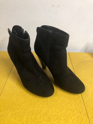 DIBA Black Suede type ankle BOOTS with 1/2 inch heel size