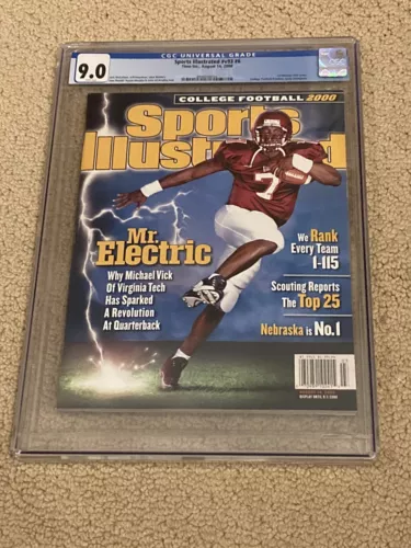 Michael Vick Sports Illustrated CGC 9.0 White Newsstand (1st Cover) + magnet