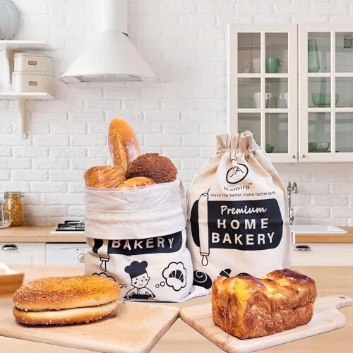 Brotbeutel für selbstgebackenes Brot - 2er Pack umweltfreundliches Futter, XL wiederverwendbares Leinen - Bild 6 von 6