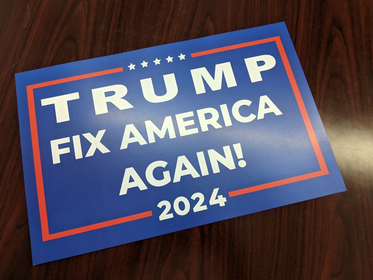 TRUMP FIX AMERICA LIGHT BLUE 2024 11X17 2 Pack Window Poster | eBay