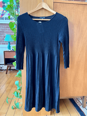 eileen fisher pleated wool dress EILEEN FISHER Wool Scoop Neck Dress - XS(2-4)