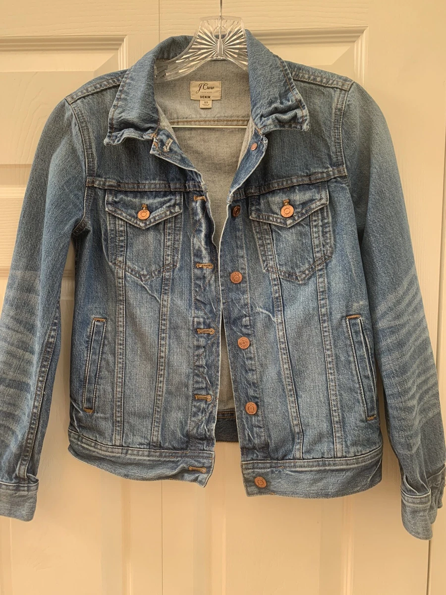 J. Crew Trade Mark Denim Jacket with Copper Buttons XSmall | eBay