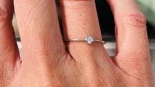 Sterling Silver Stackable ring, Tiny Ring, Dainty CZ Ring, Round Ring