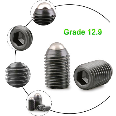 Ball Point Grub Screws Spring Plungers 12.9 Grade Steel Allen Key Bolts M3 - M16