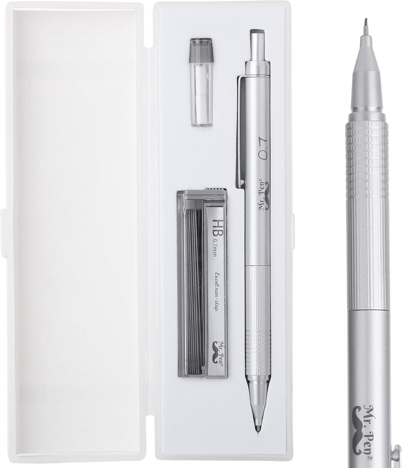 With Case, Mechanical Pencils 0.7mm, Metal Mech
